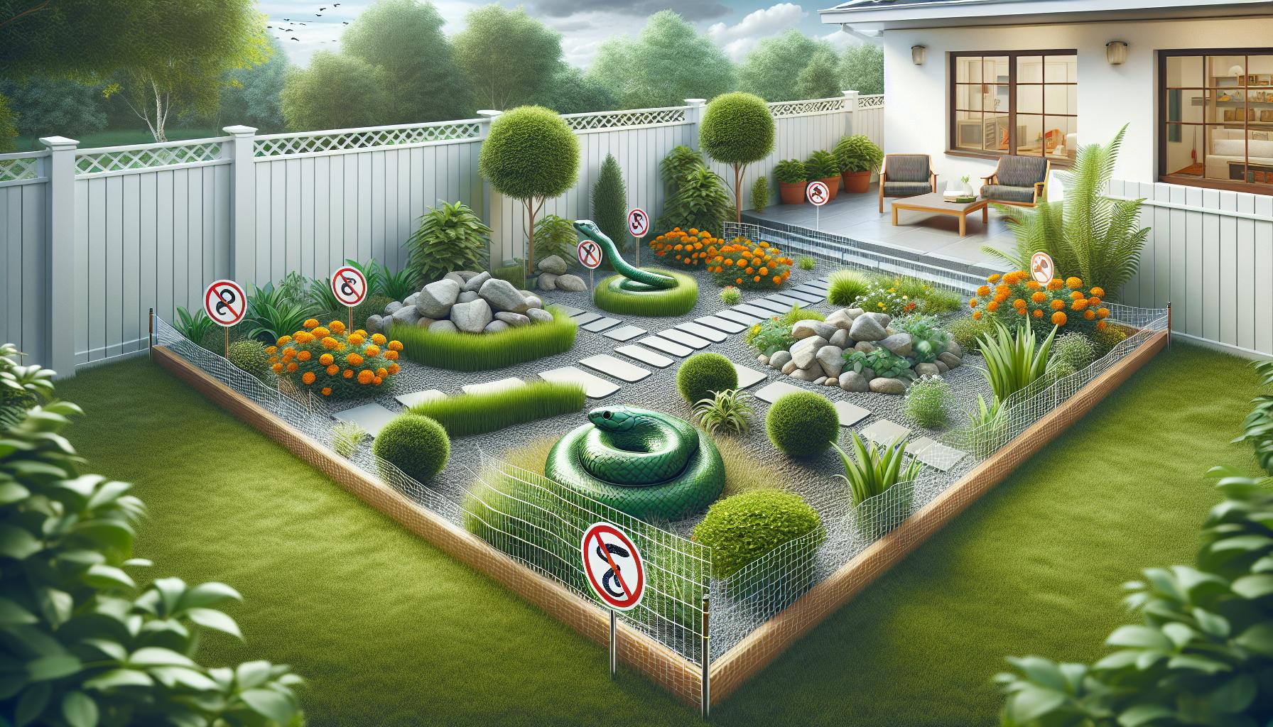 Estrategias de diseño de jardín para disuadir serpientes